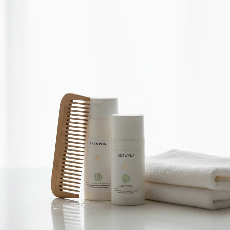 Kobieta pokazująca jak prawidłowo myć włosy pod prysznicem, zdrowa skóra głowy i lśniące kosmyki, instrukcja mycia włosów krok po kroku