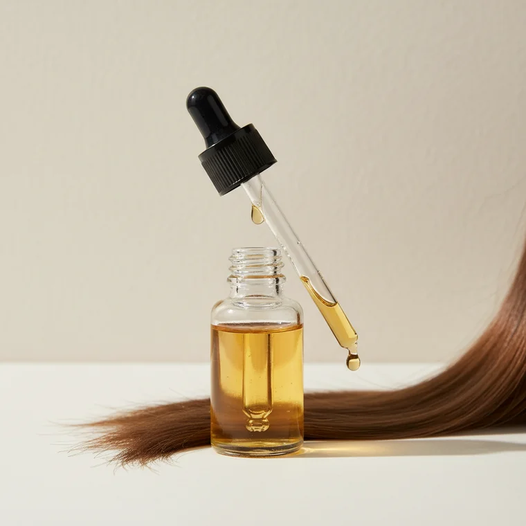 Kobieta z suchymi i zniszczonymi włosami podczas pielęgnacji, pokazująca jak odżywić suche i zniszczone włosy skutecznymi domowymi i profesjonalnymi metodami