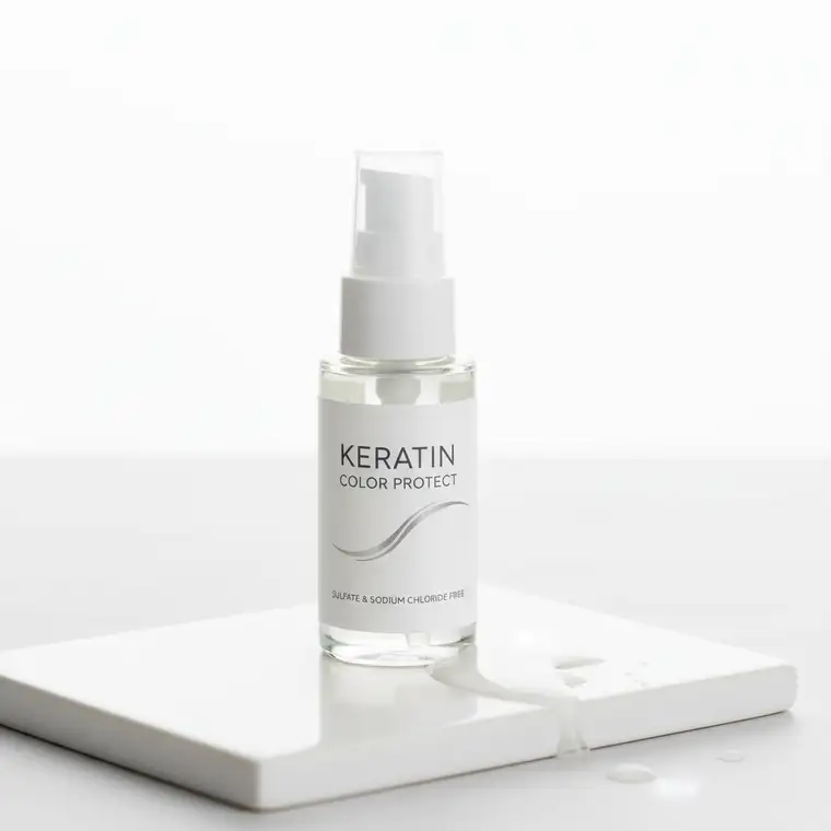 Kobieta po keratynowym prostowaniu i delikatnym farbowaniu miesiąc po zabiegu, gładkie i lśniące włosy w domowych warunkach