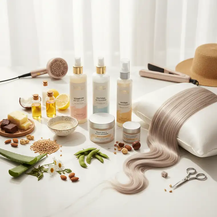 Kosmetyki do włosów po keratynowym prostowaniu, odżywki bez soli i SLS z keratyną i olejami roślinnymi do włosów rozjaśnianych