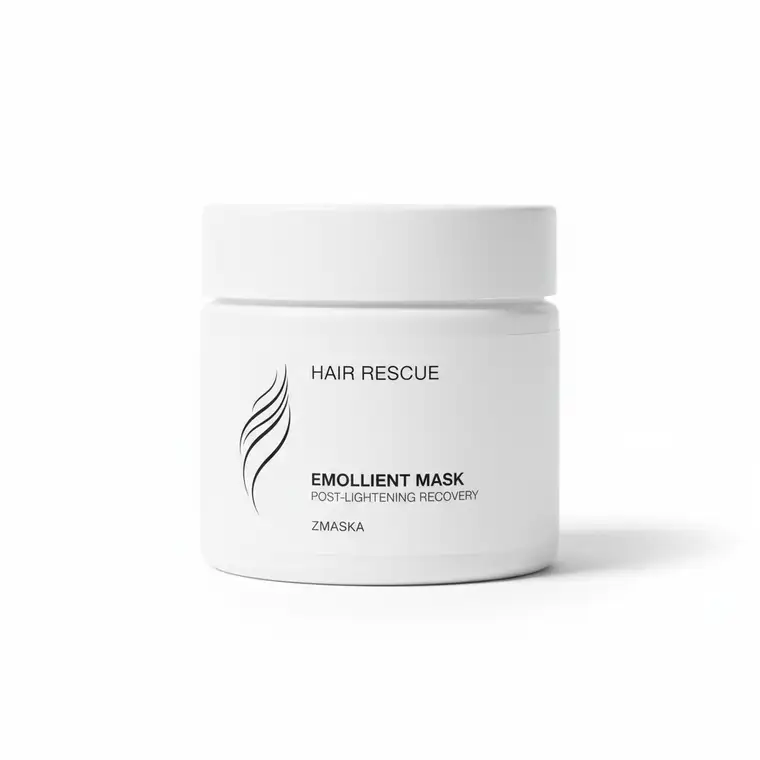 Rozjaśnione włosy pielęgnowane maską emolientową w pierwszym tygodniu po zabiegu rozjaśniania, porównanie efektu z maską keratynową