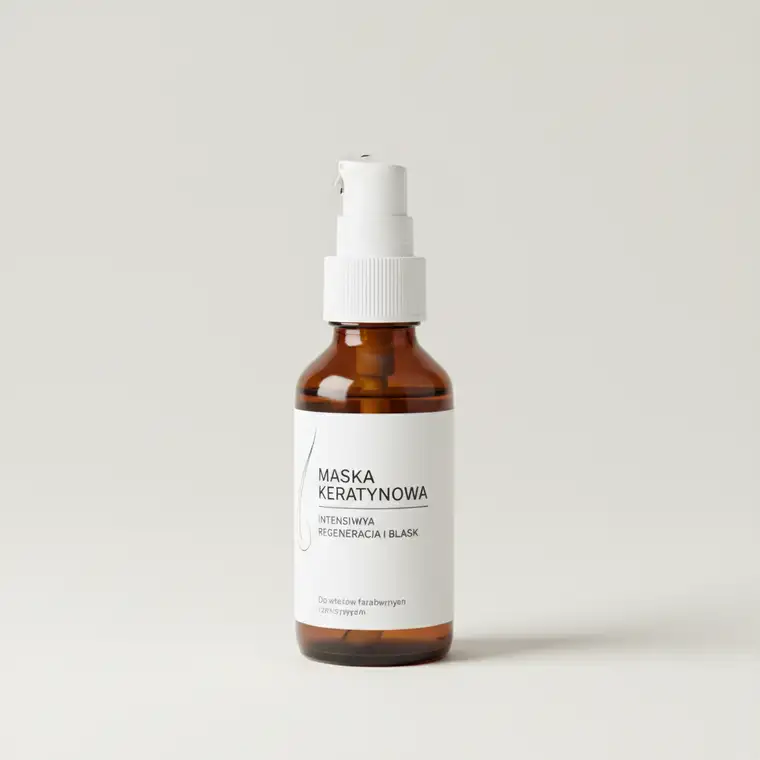 Kobieta z długimi włosami używa maski keratynowej przed farbowaniem, by uzyskać zdrowe i lśniące pasma po koloryzacji trwałą farbą