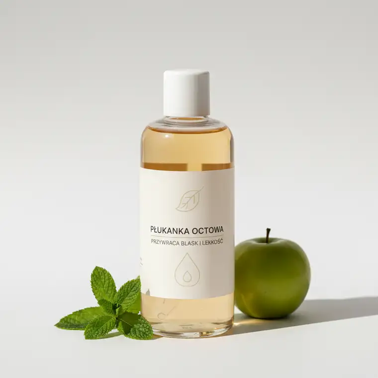 Kobieta z cienkimi włosami myjąca je delikatnym szamponem bez SLS, aby zmyć nadmiar ciężkiej maski keratynowej i przywrócić fryzurze lekkość